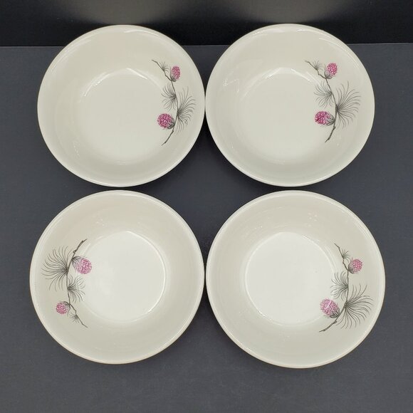 Canonsburg Pottery Allegheny Ware Wild Clover Fruit Dessert Sauce Berry Bowls - Picture 1 of 7